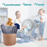 Sac à linge en nylon robuste et imperméable avec cordon de serrage, panier à linge réutilisable pour la maison, l'hôtel, les voyages légers