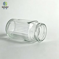 Lot de bocaux en verre transparent à paroi droite de 280 ml pour la conservation alimentaire, vides, pour la revente professionnelle