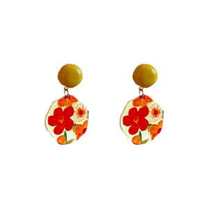 Boucles d'oreilles personnalisées de style <span class=keywords><strong>vacances</strong></span> irrégulières Boucles d'oreilles fleur rouge acrylique à la mode Cadeau pour les femmes - Product Image 6