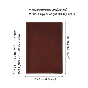 Sac à documents en cuir Crazy Horse, dossier A4 avec fermeture éclair, organisateur de fichiers de bureau en cuir véritable, étui multifonctionnel - Product Image 5