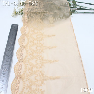 Pizzo in Tulle Elasticizzato Morbido 19CM Nero Rosso Nude con Ricamo Floreale per Orlo di Abiti da Donna Stile Vittoriano - Product Image 3