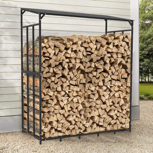 Rack à bois Outdoor185 X 70X185cm,2.4 M³/3.5 SRM Capacité de charge Abri en bois Rack à bois extérieur avec housse de protection - Product Image 1