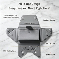 Portefeuille magnétique en PU de couleur unie, porte-cartes de crédit et support pour iPhone 15 Pro Max, modèle ALLJ-12