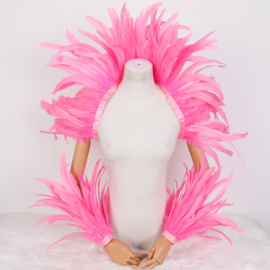 Thiết Kế Thanh Lịch Đầy Màu Sắc Lông Khăn Choàng Và Dây Đeo Cổ Tay Cho Phụ Nữ Thời Trang Đảng Wedding <span class=keywords><strong>Evening</strong></span> Costume Đạo Cụ - Product Image 5