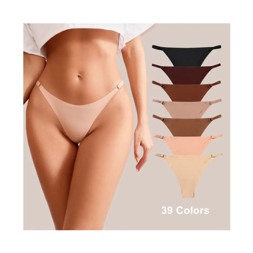 Offre Spéciale Sexy haute élastique Spandex respirant femmes tongs Bikini soie culotte sport sans couture femmes Sexy sous-vêtements