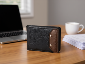 Portafoglio da uomo in pelle con chiusura a patta classica, borsa morbida per uso quotidiano - Product Image 2