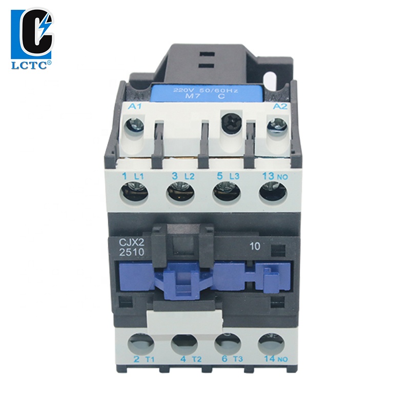 CJX2-2510 3 фазы переменного тока 3-полюсный катушки напряжение 380V 220V 50Hz Din рейка крепление 3 P + 1NO 25A нормально открытый контактор