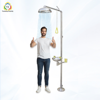 Harga Pabrik 304 Stainless Steel Shower dan Wastafel, Shower Pengaman, Stasiun Cuci Mata, Stasiun Cuci Mata Darurat dengan Pedal