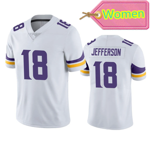 Jerseys de mujer 18 Justin Jefferson American Football Stitched <span class=keywords><strong>VP</strong></span> Limited Jerseys para mujer Púrpura Alternativo Blanco - Product Image 4
