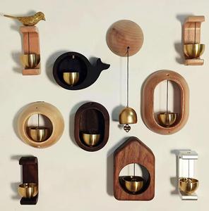 <b>Japanese</b> Style Brass Bell Creative Wood Hanging <b>Ornament</b> for Bedroom Entry Meditation Wind Chime Door Decoration for Anniversary - Product Image 5
