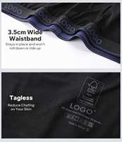 Boxer long pour homme personnalisé en usine, avec ouverture frontale, pochette ergonomique, anti-frottement des cuisses