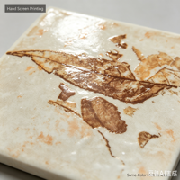 Carrelage mural en céramique Lance Leaf Tile 100x100mm, imprimé à la main, motif feuille allongée, pour crédence de cuisine
