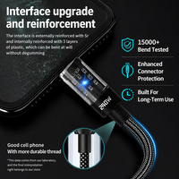 Cable USB C de Carga Súper Rápida de 240W, Conector Transparente, Cable Trenzado de Nailon con Doble Tipo C e Indicador LED para iPhone y Samsung