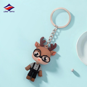 Longzhiyu 18 Năm Nhà Máy Bán Buôn Tùy Chỉnh 3D Mềm Cao Su Móc Chìa Khóa Nhựa PVC Cá Nhân Logo Thời Trang Keychain - Product Image 5