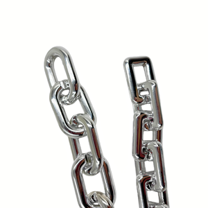 도매 UV 도금 실버 플라스틱 ABS 체인 UV 전기 도금 삽입 버클 오픈 링 수하물 기하학적 체인 - Product Image 3