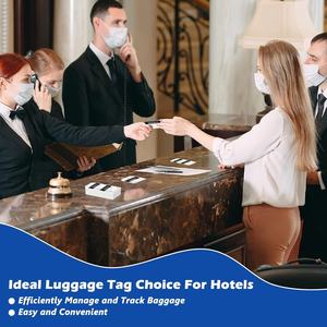 Etiquetas de reclamación de equipaje para hotel, etiquetas de equipaje a granel con cuerda blanca, etiquetas de reclamación de equipaje de papel perforadas, ticket de reclamación de equipaje negro - Product Image 5