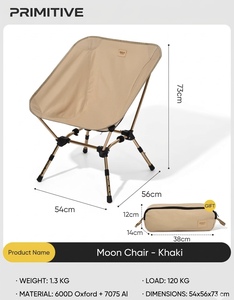 Chaise de camping pliable robuste en alliage d'aluminium 7075, capacité de charge 120 kg, compacte et portable, pour la <span class=keywords><strong>randonnée</strong></span>, la plage et les activités de plein air - Product Image 1