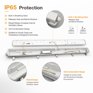 Lampada LED Tri-proof per Fabbriche e Magazzini 170lm/W IES <span class=keywords><strong>LDT</strong></span> Disponibile 100000h Garanzia 7 Anni IP65 IK08 CE CB RoHS 3CCT PC+PC CRI80 - Product Image 3