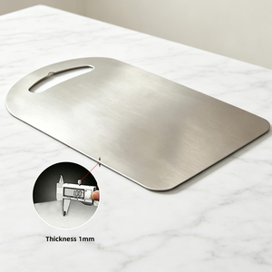 Tabla de Cortar Cuadrada de Acero Inoxidable 304 de Alta Calidad, Apta para Alimentos, Ecológica, Apta para Lavavajillas, Duradera y No Tóxica - Product Image 4