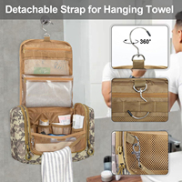 Trousse de Toilette de Voyage pour Hommes, Suspendable, à Ouverture Large, avec Crochet, Compartiments Secs et Humides, pour Soins de Rasage et Essentiels de Voyage, Sac de Douche