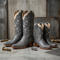 Bottines à bout pointu pour femme, chaussures de marche élégantes pour le bureau, bottes de cowgirl à découpe en V, bottes mi-mollet en cuir véritable