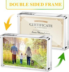 Supporto magnetico per cornice in acrilico a doppia faccia per decorazioni per la casa 5x7 4x6 dimensioni con foto senza cornice Display da tavolo - Product Image 4