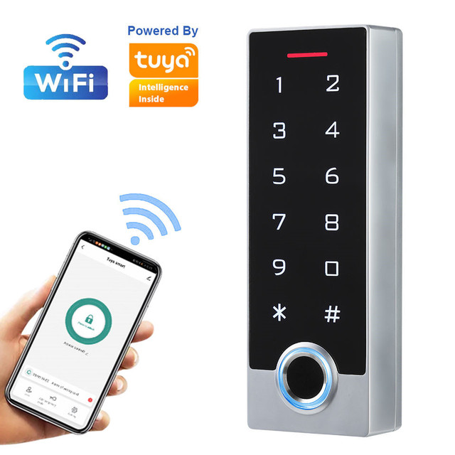 Tuya APP WiFi IP68 Waterproof Smart Touch-Screen Biometric Fingerprint RFID Standalone Access Control Keypad Reader