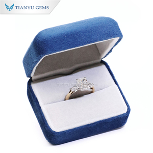 אבני טיאניו 7 x9 מ "מ אמרלד חתוך moissanite <span class=keywords><strong>3</strong></span> נשים טבעת 18k 14k 10k לבן & צהוב 2 טון אירוסין טבעות נישואין בהתאמה אישית טבעות נישואין - Product Image 6