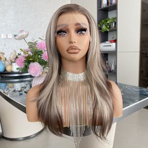 CARKIRA - Cabello Sintético para Uso Diario, Rubio Claro Marrón, 13x4, Transparente, Resistente al Calor, Sin Pegamento, Línea de Cabello Pre-arrancada, en Capas, Liso, Medio - Product Image 3