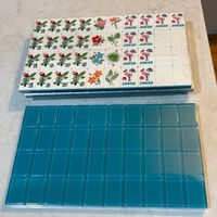 Tuiles de Mahjong Américaines en Acrylique Style Plage d'Été Luxe Moderne 160 Pièces Motif Hibiscus Flamant Rose Jeu de Table de Loisirs