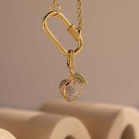 Collar con Colgante de Uva y Piña de la Nueva Serie de Frutas, Estilo Europeo y Estadounidense, Chapado en Oro de 18K, Cadena de Bambú de Cobre, DIY