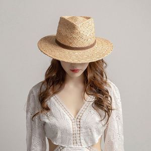 Sombrero de Paja Panamá Hecho a Mano con Decoración de Cinta para Primavera/Verano, Ideal para Exteriores y Protección Solar - Product Image 2