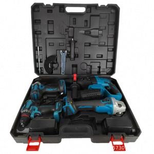 OEM/ODM Combo Kit Cordless Drill Power Wrench Electrical Power Tool <b>Sets</b> Hard Case Stainless Steel Multiple Styles Angle - Product Image 1