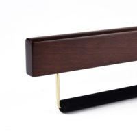Jason Hangers Wholesale Solid Wood Luxury Hangers Wooden Bottom Hanger With Non Slip Velvet Bar Pants Scarf