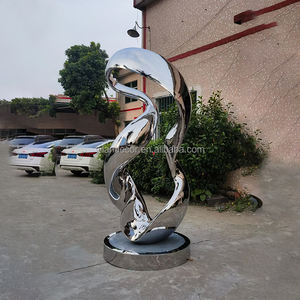 Personalizar College Campus <span class=keywords><strong>Plaza</strong></span> Centro público Arte Metal Espejo grande Pulido Torsión Acero inoxidable Estatua abstracta Decoración - Product Image 1