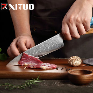 XITUO Couteaux de chef <span class=keywords><strong>Couteau</strong></span> en acier damas <span class=keywords><strong>japonais</strong></span> Légumes <span class=keywords><strong>Santoku</strong></span> Couperet <span class=keywords><strong>Couteau</strong></span> à trancher Cuisine professionnelle Cuisine - Product Image 5