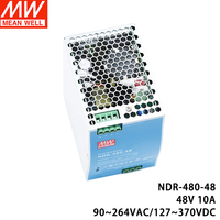 Alimentation à découpage industrielle Meanwell 480W 48V 10A NDR-480-48 à sortie unique, format DIN RAIL