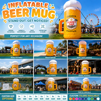 Mug à bière gonflable géant personnalisé, grand modèle de tasse à bière en PVC gonflable pour publicité de bar, festival, fête de plage, décoration promotionnelle