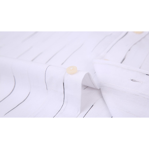 Fabrication à la mode hommes 100% coton rayé noir blanc à manches longues chemise décontractée - Product Image 5