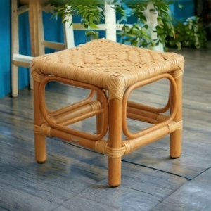 Beautiful Design <b>Industrial</b> Durable Woven Bamboo Wicker Garden <b>Table</b> Outdoor Stool Garden Balcony Bone Inlay <b>Console</b> - Product Image 1