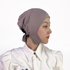 New <span class=keywords><strong>Jersey</strong></span> Cross Inner UnderCap Tie Bonnet Coton Musulman Malaisie Hijab Cap pour Femmes Musulmanes - Product Image 5