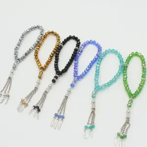 Ramadan Geschenk 8mm 33 Perlen Kristall Islam Gebets perlen Islamische Tasbih Muslim Gebets perlen