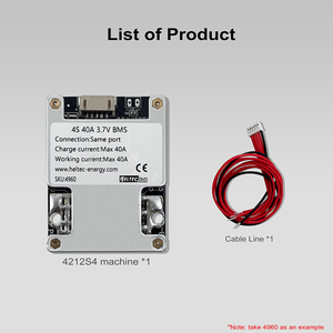 Heltec BMS avec équilibrage 2S 3S 4S 15A 20A 40A 35A 50A 80A 120A 160A 180A 200A 330A 380A Carte de protection de batterie au lithium NCM/LFP - Product Image 5