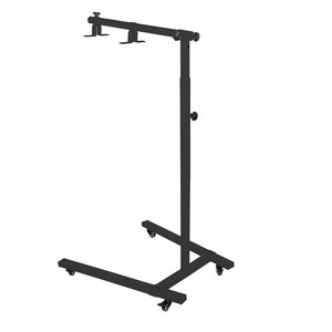 Support hybride extensible pour panneaux de luminothérapie TLA noir-rouge, chariot industriel en métal à 4 roues, déplacement facile, usage commercial - Product Image 2