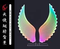 Vente flash Grande taille Décoration de mariage et de fête Ailes d'ange Lumière LED Toile de fond