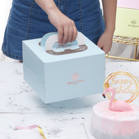 Boîte Papier Gâteau Biodégradable Dessert Pâtisserie Papier Gâteau Boîte Emballage Avec Poignée Et Fenêtre Pour Boîte À Gâteau
