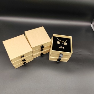 Natural Eco Jewelry Drawer <b>Box</b> | Ribbon Tab Sliding Case with Foam | 20Y Source - Product Image 3
