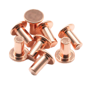 Rivets ronds en acier plaqué cuivre sur mesure pour la vente en gros, qualité 4.8 et 6.8, diamètre de la tête de 1/4 pouce, longueur de 12 mm - Product Image 1