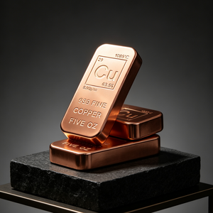 Barre de cuivre fin 999, lingot de cuivre de 5 oz, ornement de bureau, souvenir commémoratif - Product Image 1