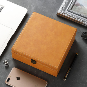 Caja de Cuero PU Crazy Horse de Gran Capacidad con Bloqueo RFID, Jaula de Faraday para Teléfono 20x20x8cm, Estilo Normcore/Minimalista - Product Image 6